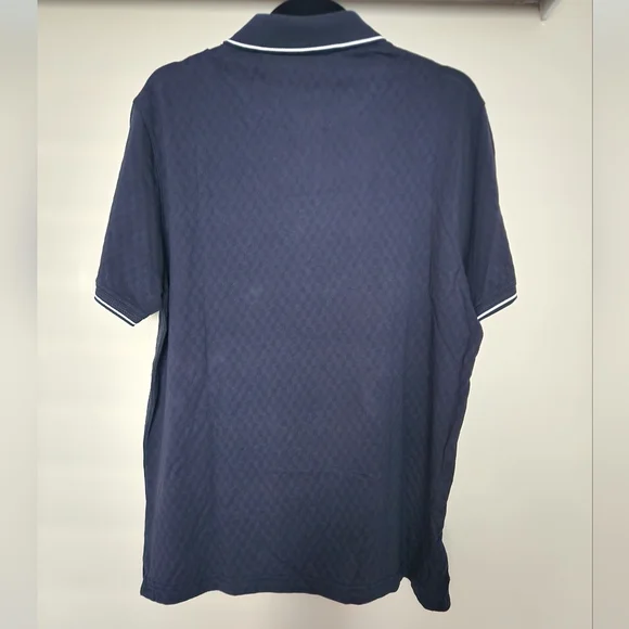 Ted Baker Men’s Textured Cotton Polo Shirt~NAVY~MEDIUM **NEW - Picture 6 of 15